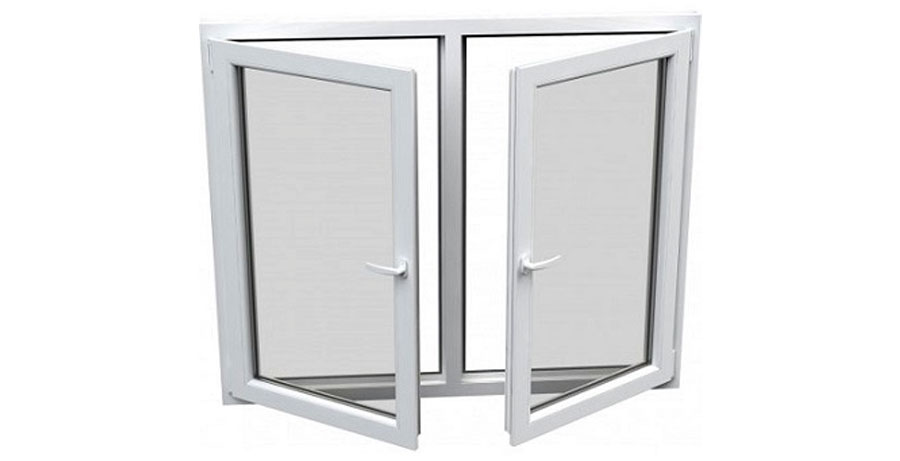 Janela de PVC Oscilo-Betente 2 <br/>folhas com divisoria