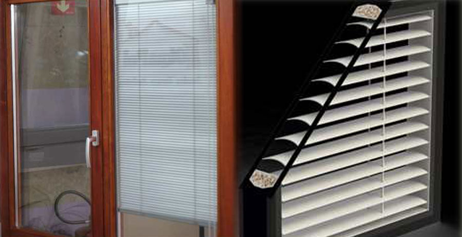 Persianas embutidas entre vidros insulados